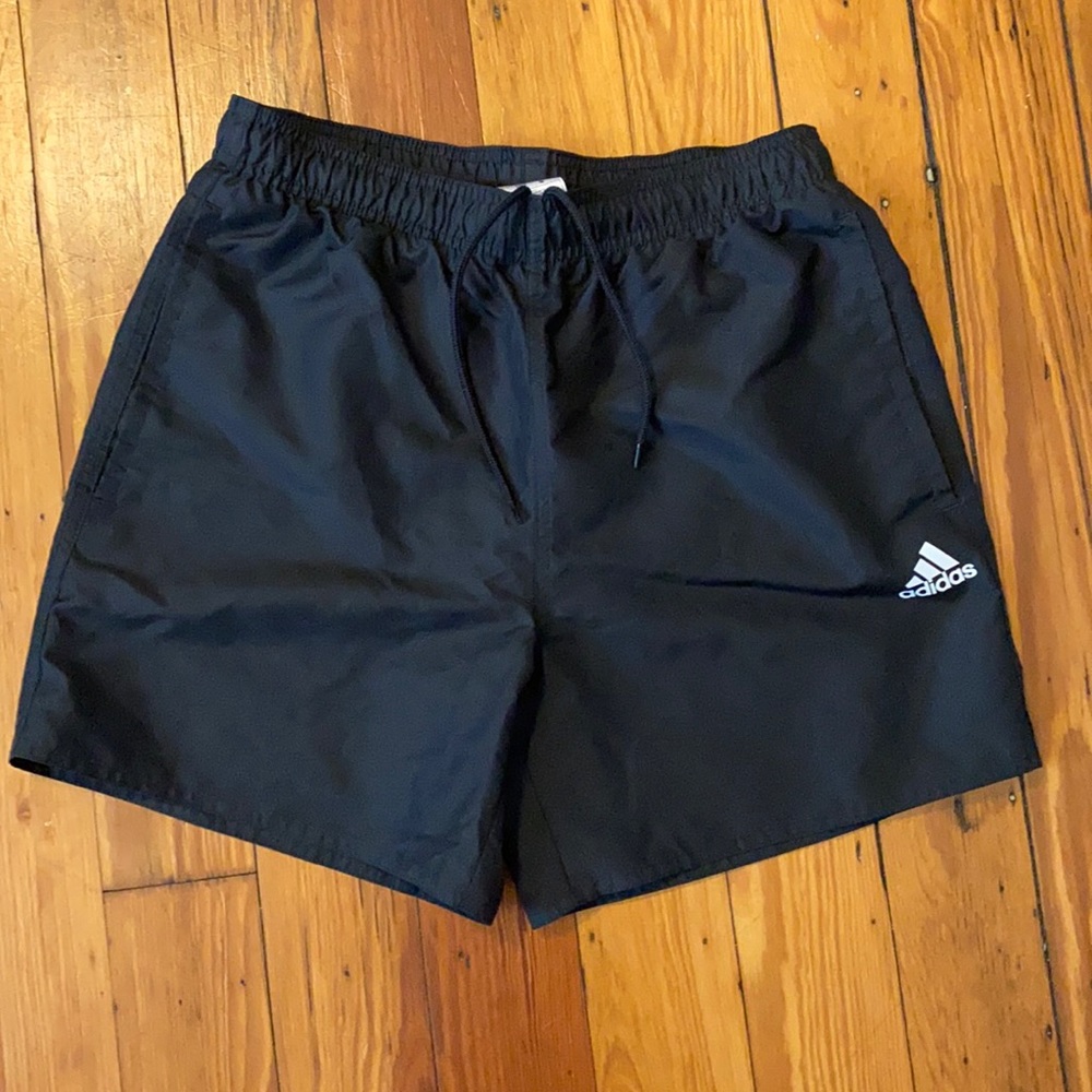 Adidas men’s Sz Small black swim trunks